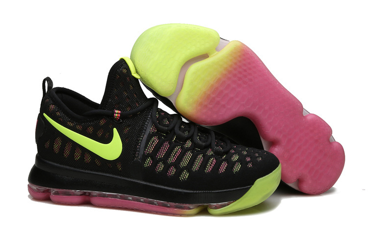 Nike KD 9 Black Fluorescent green Pink Shoes